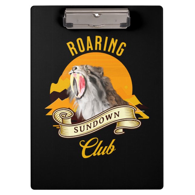 Roaring Sundown Club Saberzahntiger Klemmbrett (Vorderseite)
