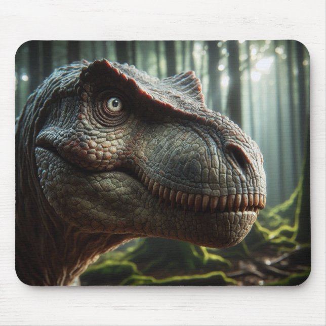Roaring Through Time: T-Rex im Wald Mousepad (Vorne)