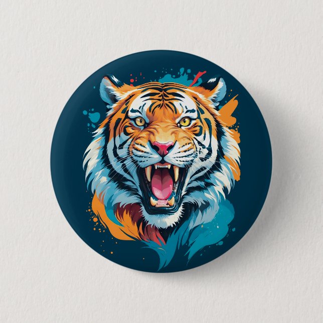 Roaring Tiger Face Button (Vorderseite)