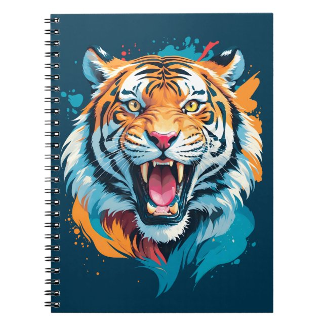 Roaring Tiger Face Notizblock (Vorderseite)