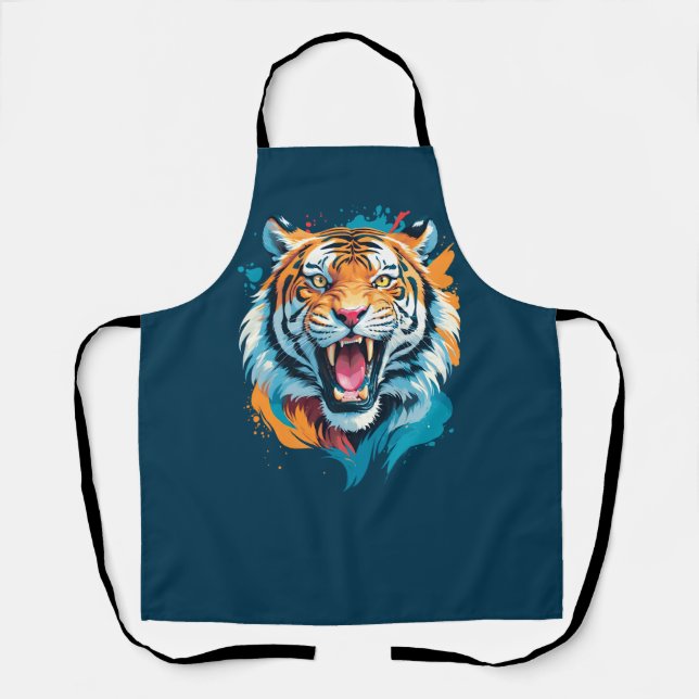 Roaring Tiger Face Schürze (Vorderseite)