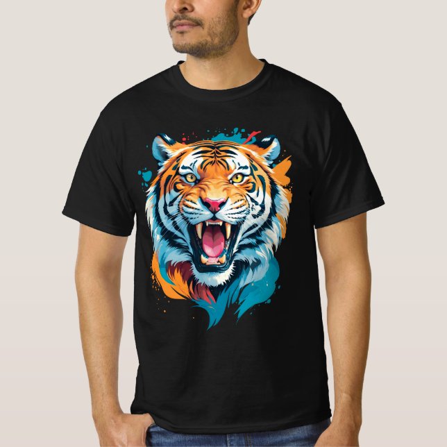 Roaring Tiger Face T-Shirt (Vorderseite)