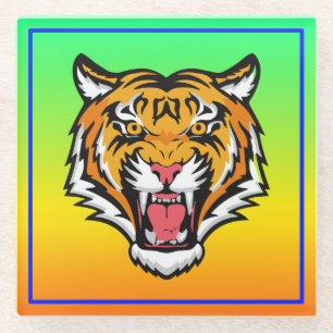 Roaring Tiger Head-25818 Glasuntersetzer