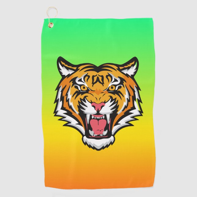 Roaring Tiger Head-25818 Golfhandtuch (Vorderseite)