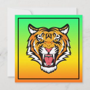 Roaring Tiger Head-25818 Reiseumarmung Feiertagskarte