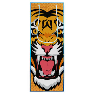 Roaring Tiger Head-25818 Reiseumarmung Geschenktüte Für Weinflaschen