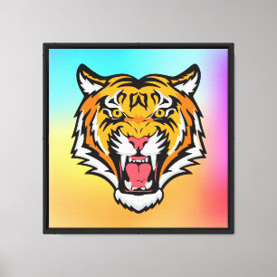 Roaring Tiger Head-25818 Reiseumarmung Leinwanddruck