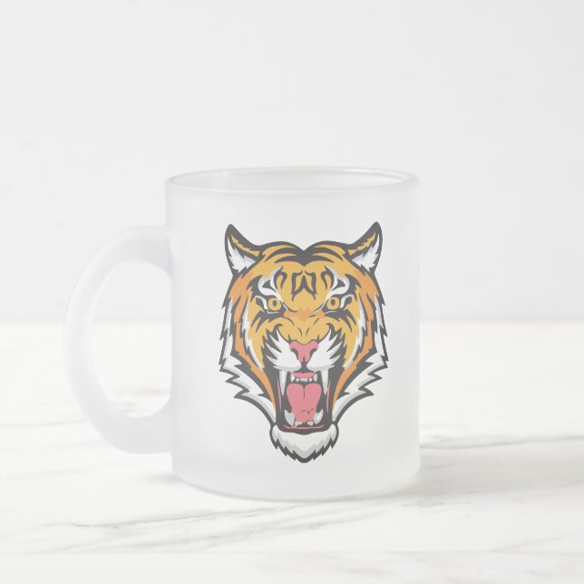 Roaring Tiger Head-25818 Reiseumarmung Mattglastasse (Links)