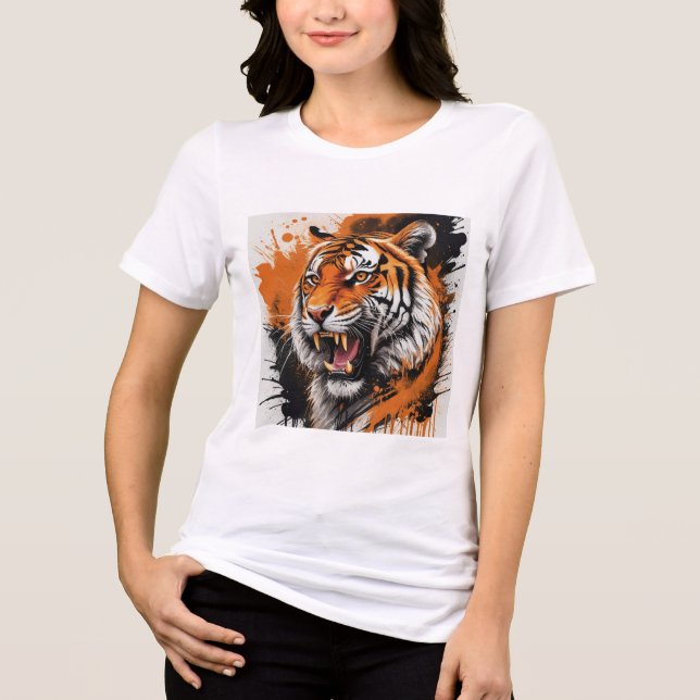 Roaring Tiger Hoodie Tri-Blend Shirt (Vorderseite)