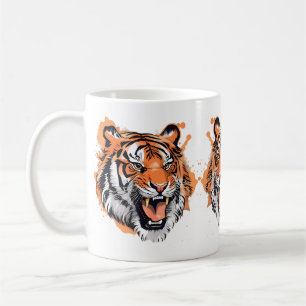 Roaring Tiger Portrait. Kaffeetasse