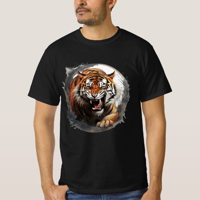 Roaring Tiger T - Shirt - Graue Kreise (Vorderseite)