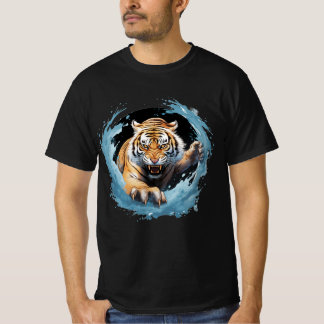 Roaring Tiger T - Shirt in blauen Gewässern