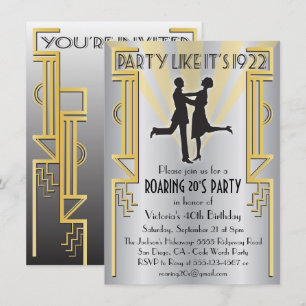 Roaring Twenties Art Deco Charleston-Party-Einladu Einladung