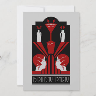 Roaring Twenties Art Deco Geburtstag Einladung