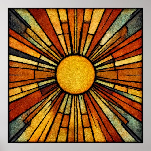 Roaring Twenties Art Deco Sunburst  Poster (Vorne)