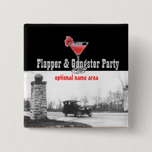 Roaring Twenties Flapper und Gangster Button (Vorderseite)