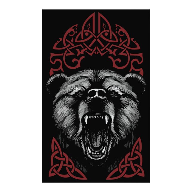 Roaring Viking Bear Fotodruck (Vorne)