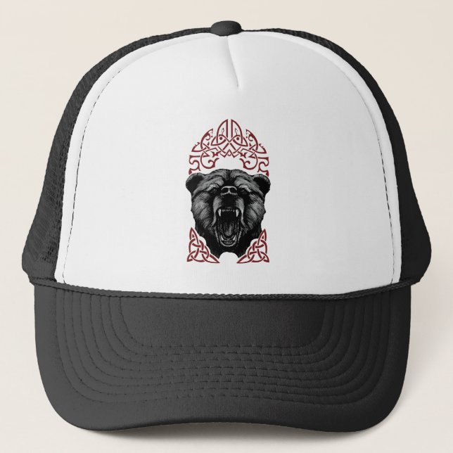 Roaring Viking Bear Truckerkappe (Vorderseite)