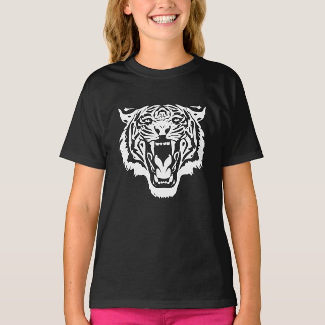 Roaring White Tiger T-Shirt (Vorderseite)