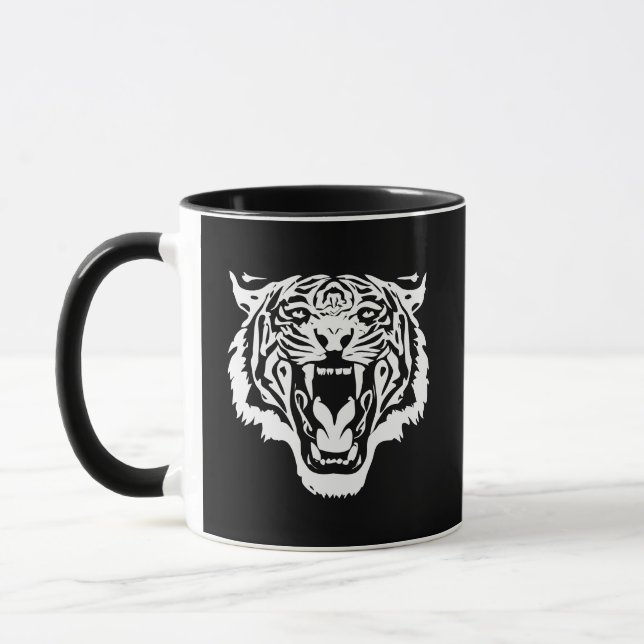 Roaring White Tiger Tasse (Links)
