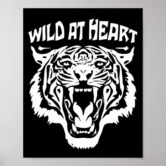 Roaring White Tiger | Wild im Herzen Poster (Vorne)