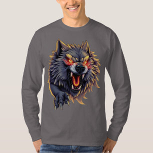 Roaring Wolf - Fierce Attitude Graphic Design T-Shirt