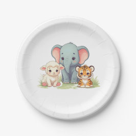 Roaring Zoo Birthday Paper Plate Pappteller