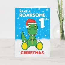 Roarsome 1. Weihnachtskarte Dinosaurier