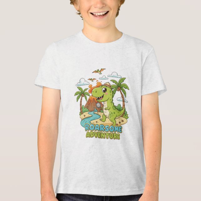Roarsome Dino Adventure Tri-Blend Shirt (Vorderseite)