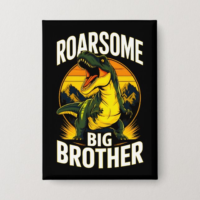 Roarsome Dinosaur Big Brother Button (Vorderseite)
