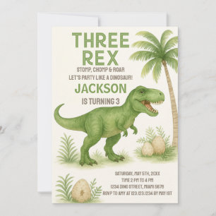 Roarsome Dinosaur Geburtstagseinladungen Feiertagskarte