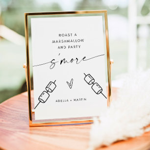 Roast a Marshmallow und Party Wedding S'more Sign Poster