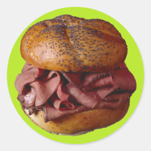 Roast Beef Sandwich Runder Aufkleber