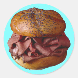 Roast Beef Sandwich Runder Aufkleber
