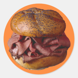Roast Beef Sandwich Runder Aufkleber