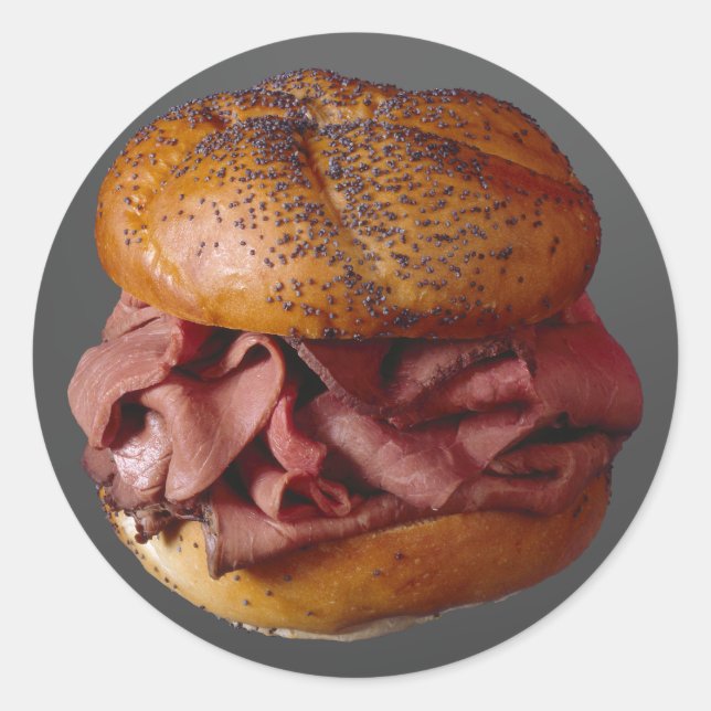 Roast Beef Sandwich Runder Aufkleber (Vorderseite)