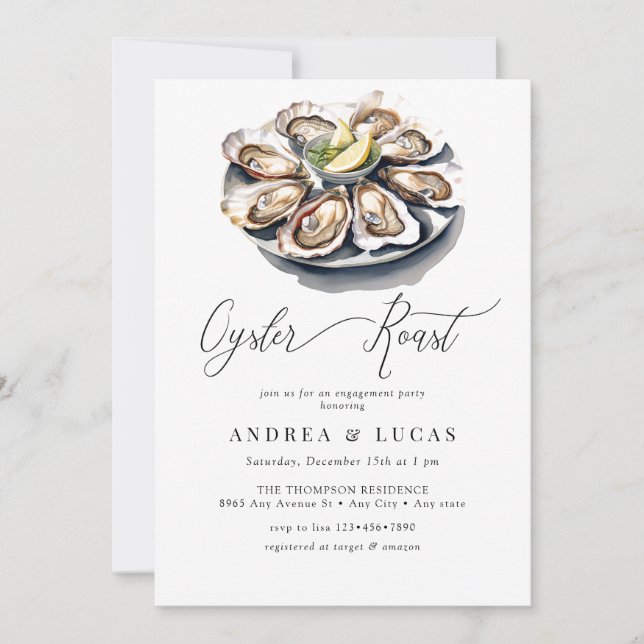 Roast Oyster | Invitations des parties d'engagemen (Devant)