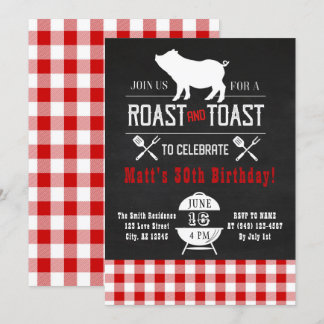 Roast & Toast Hog Roast Geburtstag Rustikale Halbp Einladung