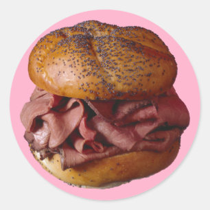 Roastbeef-Sandwich Runder Aufkleber