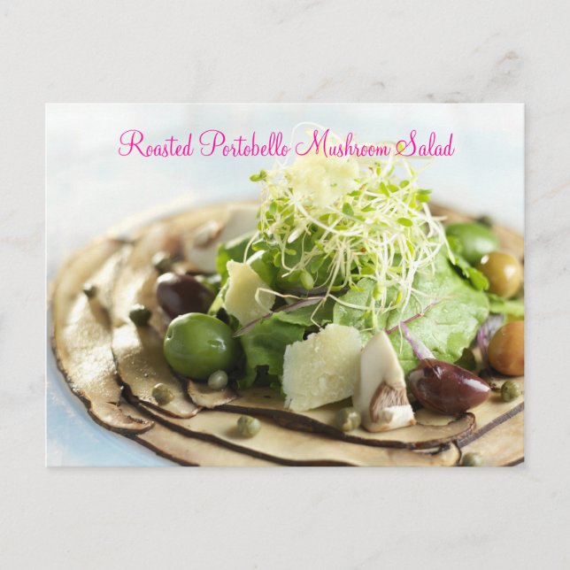 Roasted Portobello Mushroom Salad Postkarte (Vorderseite)