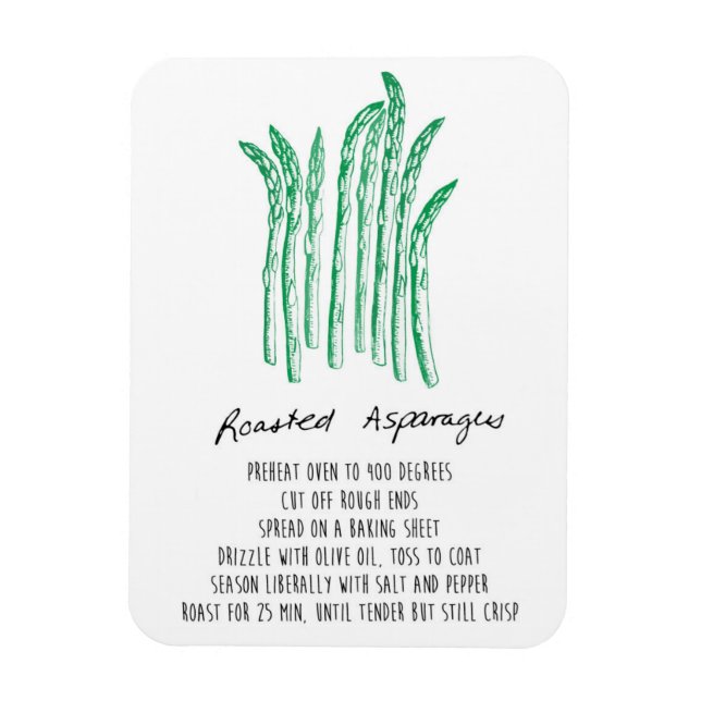 Roastes Asparagus Recipe Magnet (Vertikal)