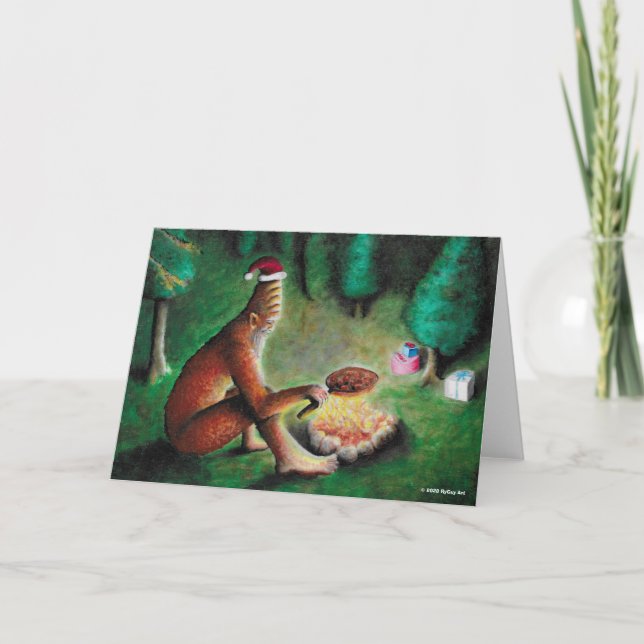 Roasting Chestnut von RyGuy Art Holiday Card Karte (Vorderseite)