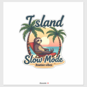 Roatan Faultier Vintage-Island-Entspannungsgrafik  Aufkleber