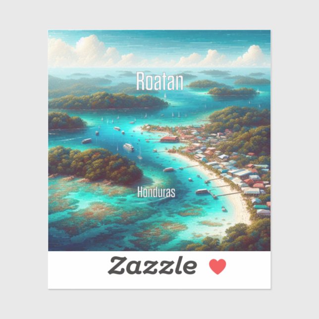 Roatan Honduras 3 Inch Vinyl Sticker (Blatt)