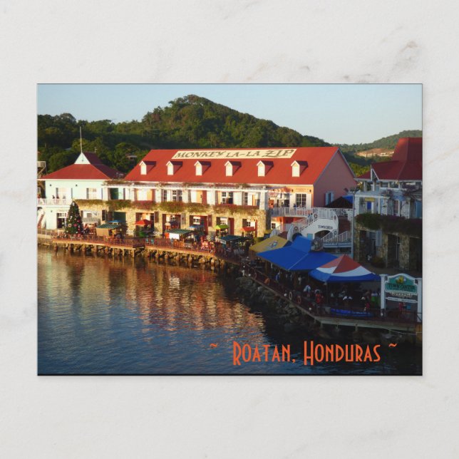 Roatan, Honduras, Coxen Hole Postkarte (Vorderseite)