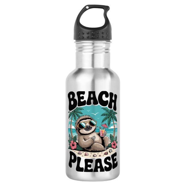 Roatan Honduras Faultier Sommer Edelstahlflasche (Vorderseite)
