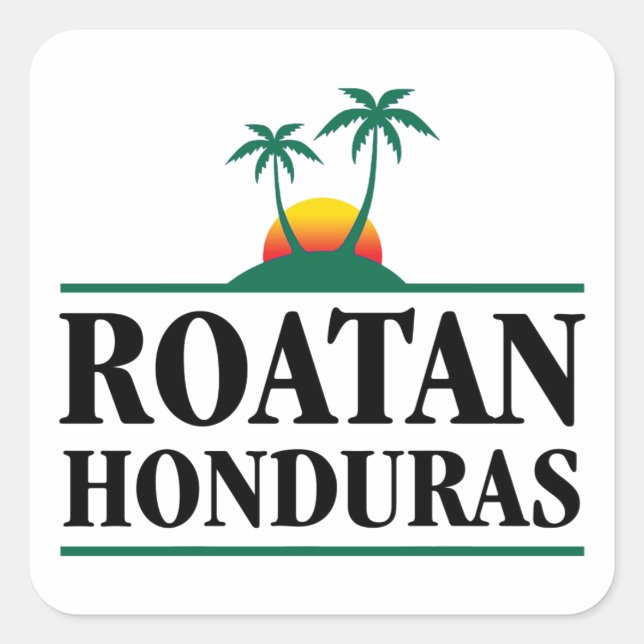 Roatan Honduras Quadratischer Aufkleber (Vorderseite)