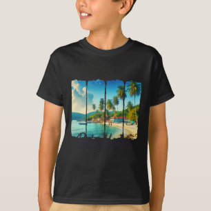 Roatan Honduras Reise Trip Brushstroke Treffe mich T-Shirt