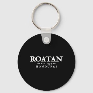 Roatan Honduras Retro-Brief Herren-Urlaub Schlüsselanhänger