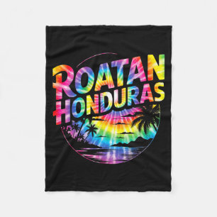 Roatan Honduras Retro-Tie-Dye-Tropenurlaub Fleecedecke
